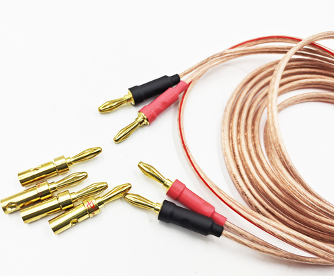 سیم موز شفاف 14 گیگابایت برای دو سیم دو آمپر HiFi surround sound 99.9% OFC Copper