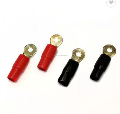 ترمینال های حلقه مس با ظرفیت شکستن بالا برای پای کابل های باتری AWG 2 4 6 8 10 Gauge