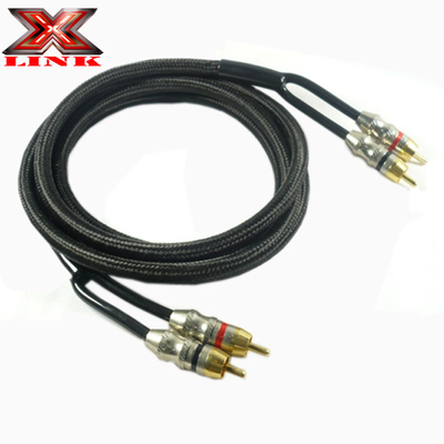 OFC 100% Copper Conductor 2 Channel RCA Audio Cable برای اتصالات صوتی ماشین و خانه