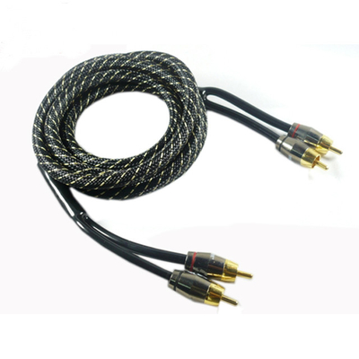 OFC 100% Copper Conductor 2 Channel RCA Audio Cable برای اتصالات صوتی ماشین و خانه