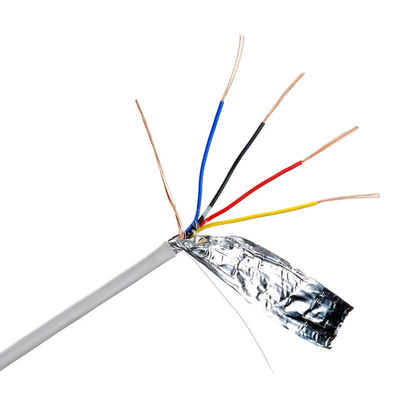 سیم کابل هشدار آتش سوزی 24AWG از پی وی سی عایق شده از مس متعدد هسته ای 4 هسته ای برای سیستم های امنیتی