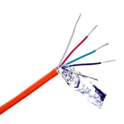 سیم کابل هشدار آتش سوزی 24AWG از پی وی سی عایق شده از مس متعدد هسته ای 4 هسته ای برای سیستم های امنیتی