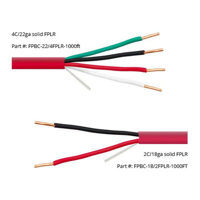 14 16 AWG 2 / C 4 / C جامد 100٪ مس EWCS FPLP فلنوم نامی کابلی با محافظ آتش نشانی