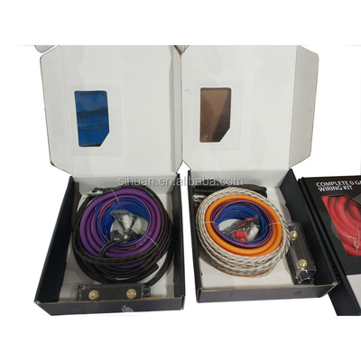 Gold Connector Twisted Pair 0 4 8 GA AWG OFC CCA ماشین تقویت کننده صوتی اتوماتیک آمپر نصب کیت های سیم کشی برای اسپیکر ماشین
