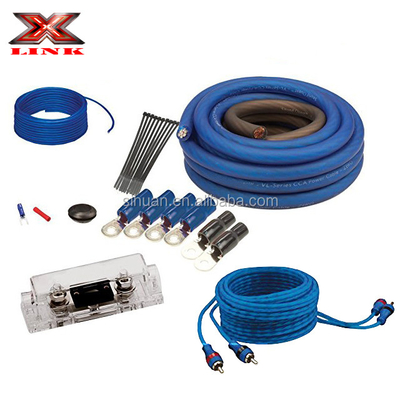 Gold Connector Twisted Pair 0 4 8 GA AWG OFC CCA ماشین تقویت کننده صوتی اتوماتیک آمپر نصب کیت های سیم کشی برای اسپیکر ماشین