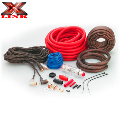 Gold Connector Twisted Pair 0 4 8 GA AWG OFC CCA ماشین تقویت کننده صوتی اتوماتیک آمپر نصب کیت های سیم کشی برای اسپیکر ماشین