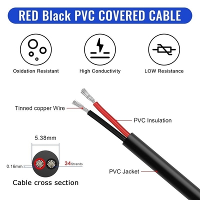 18AWG 2 راننده 20AWG 3 راننده سیم برق PVC رشته دار سیم مس