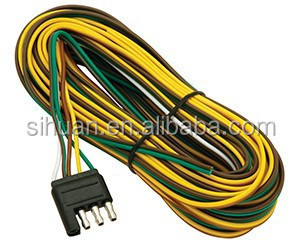 2.8X قطر بیرونی 4c 18AWG سیم تریلر بسته شده کابل با پلاگ هارد نرده مس