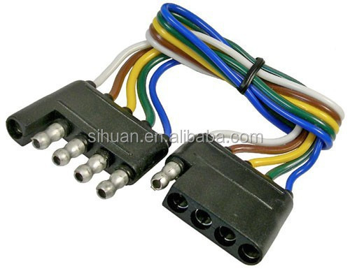 2.8X قطر بیرونی 4c 18AWG سیم تریلر بسته شده کابل با پلاگ هارد نرده مس