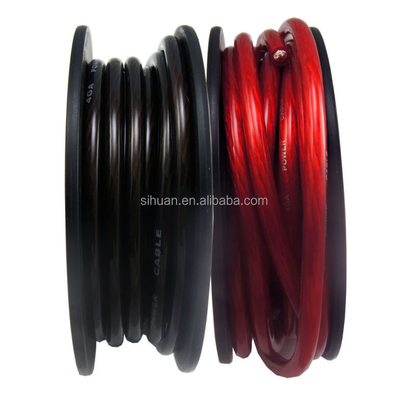 CCA Conductor Car Audio Ground Power Wire شفاف ژاکت PVC بالا انعطاف پذیر 4 اندازه AWG