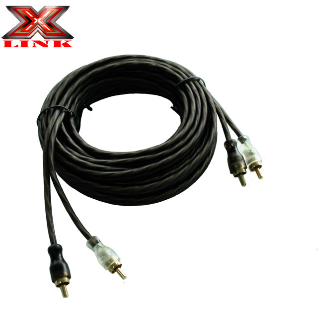 17ft 2-Channel RCA Audio Interconnects Cable Gold Connector رنگ و کاهش صدا