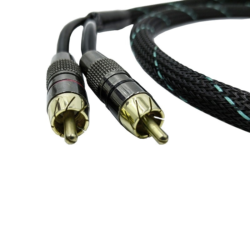 از مرد به مرد 2 کابل RCA با نیلونی تراخت قابل گسترش 9.5mm قطر بیرونی
