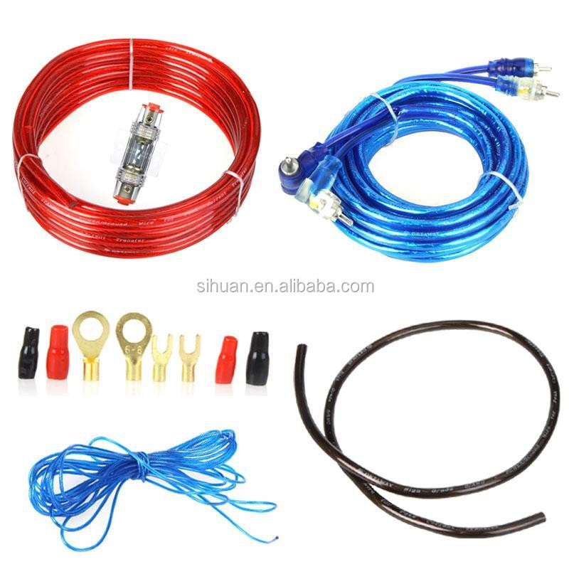 سیستم صوتی ماشین 0 4 8 گج AWG کامل تقویت کننده / نصب آمپر کیت سیم کشی