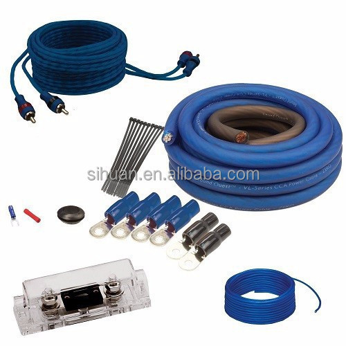 کیت کابل نصب آمپر 4awg 2500W کیت کابل های صوتی ماشین با هادی مس