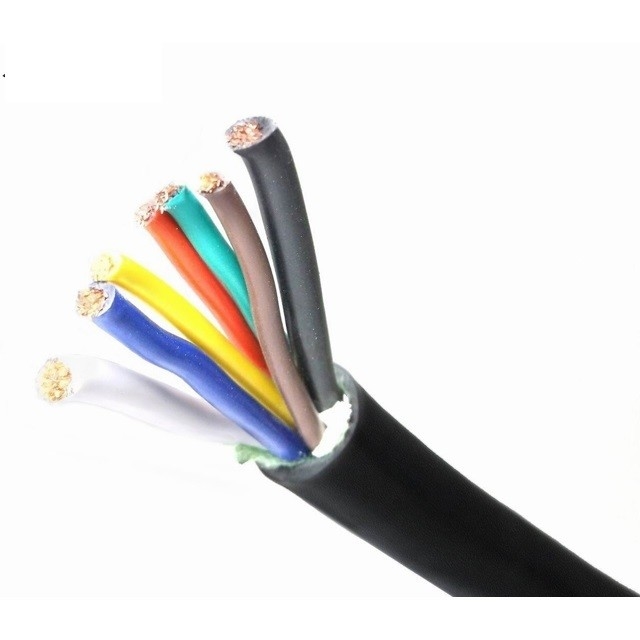 7 هسته سیاه ژاکت 5C راه پین تریلر کابل روشنایی با هادی مس گرم
