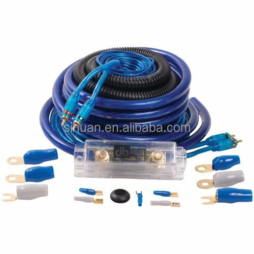 کیت سیم کشی تقویت کننده صوتی خودرو با نوع کانکتور RCA و رنگ کابل سفارشی