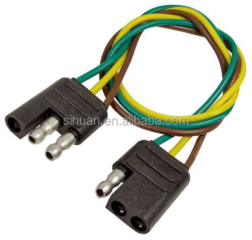 2.8X قطر بیرونی 4c 18AWG سیم تریلر بسته شده کابل با پلاگ هارد نرده مس