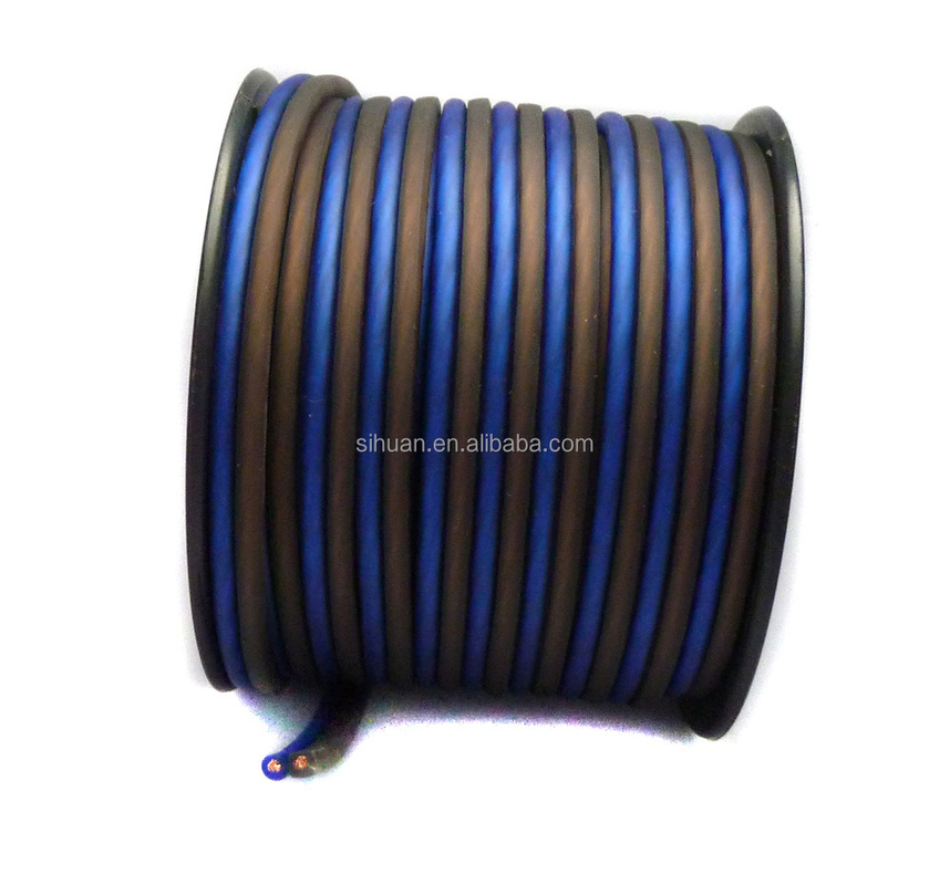 14 16 ga awg گج سیم بلندگو جفت پیچیده برای تجهیزات صوتی خودرو در آبی سیاه